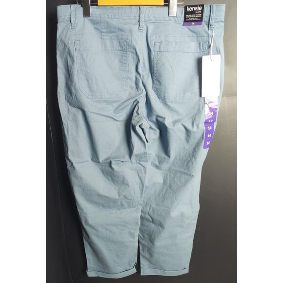 Kensie Women’s Mid Rise Chino Trousers Size 14 Casual Cotton Pants - Picture 5 of 9